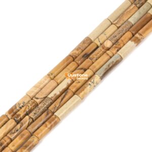 13mm Picture Jasper Cylinder tube loose gemstone beads 15" 13mm Picture Jasper Cylinder tube loose gemstone beads 15"
