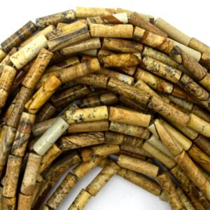 13mm Natural Picture Jasper Tube Beads 15.5" Strand 13mm Natural Picture Jasper Tube Beads 15.5" Strand