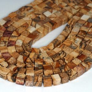 6-7mm Picture Jasper Gemstone Square Cube Loose Beads 7.5 Inch Half Strand (90184180-a114) 6-7mm Picture Jasper Gemstone Square Cube Loose Beads 7.5 Inch Half Strand (90184180-a114)