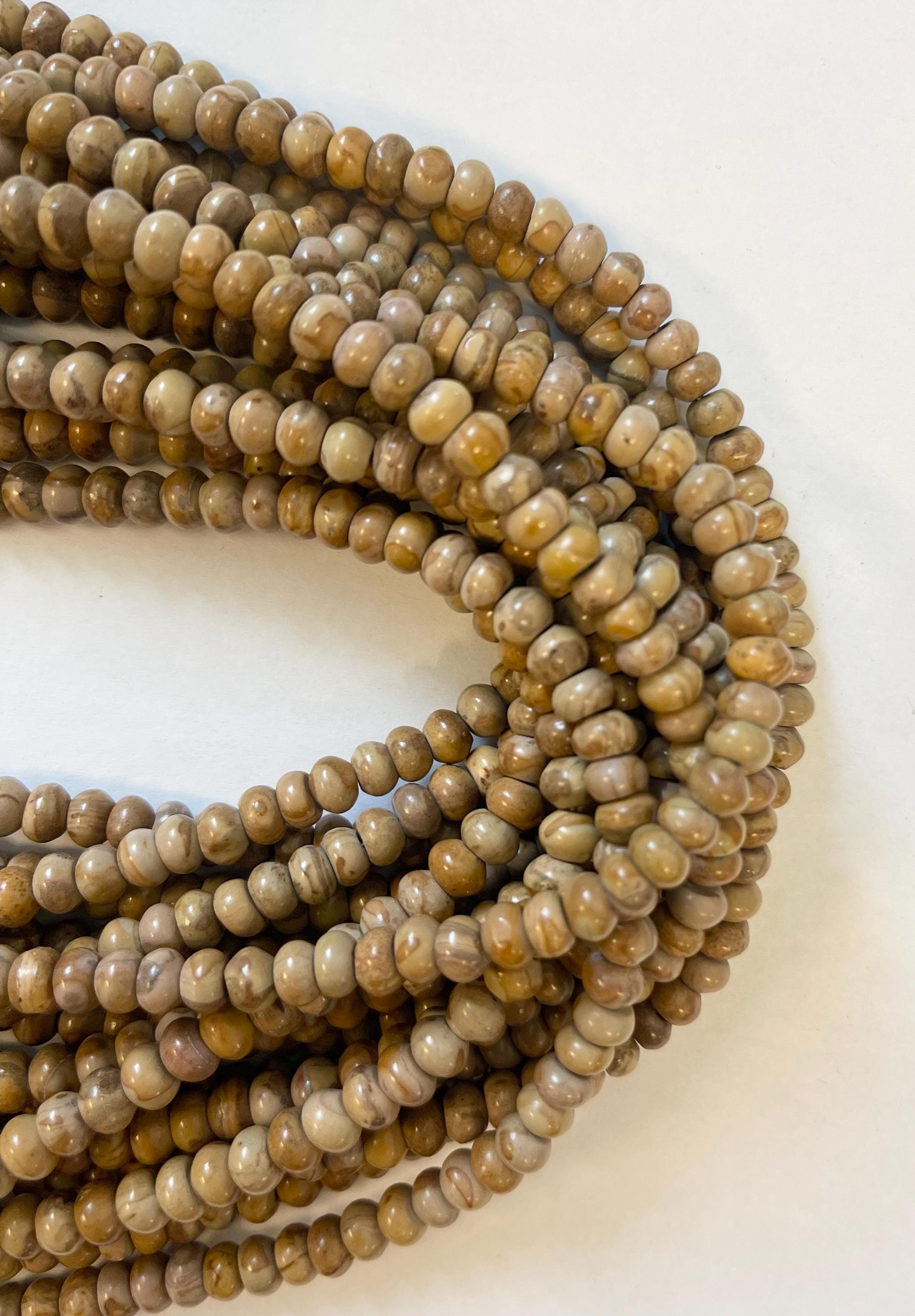 Picture Jasper 6x4mm Gemstone Beads--15.5"