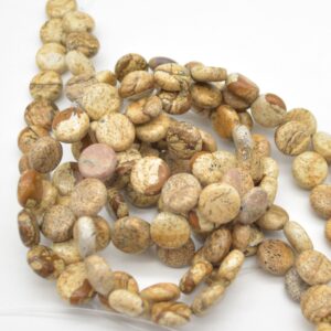 Picture Jasper Gemstone Disc Coin Beads - 12mm - 15" Strand Picture Jasper Gemstone Disc Coin Beads - 12mm - 15" Strand