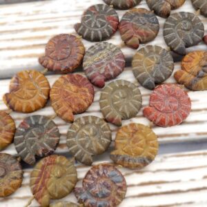 Handmade Matte Australian Picture Jasper 21-24mm spiral/ snail beads (ETB01262) Handmade Matte Australian Picture Jasper 21-24mm spiral/ snail beads (ETB01262)