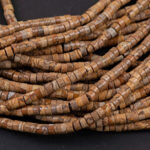 Picture Jasper- Heishi Discs Beads 2x4mm 3x6mm 15.5" Strand Picture Jasper- Heishi Discs Beads 2x4mm 3x6mm 15.5" Strand