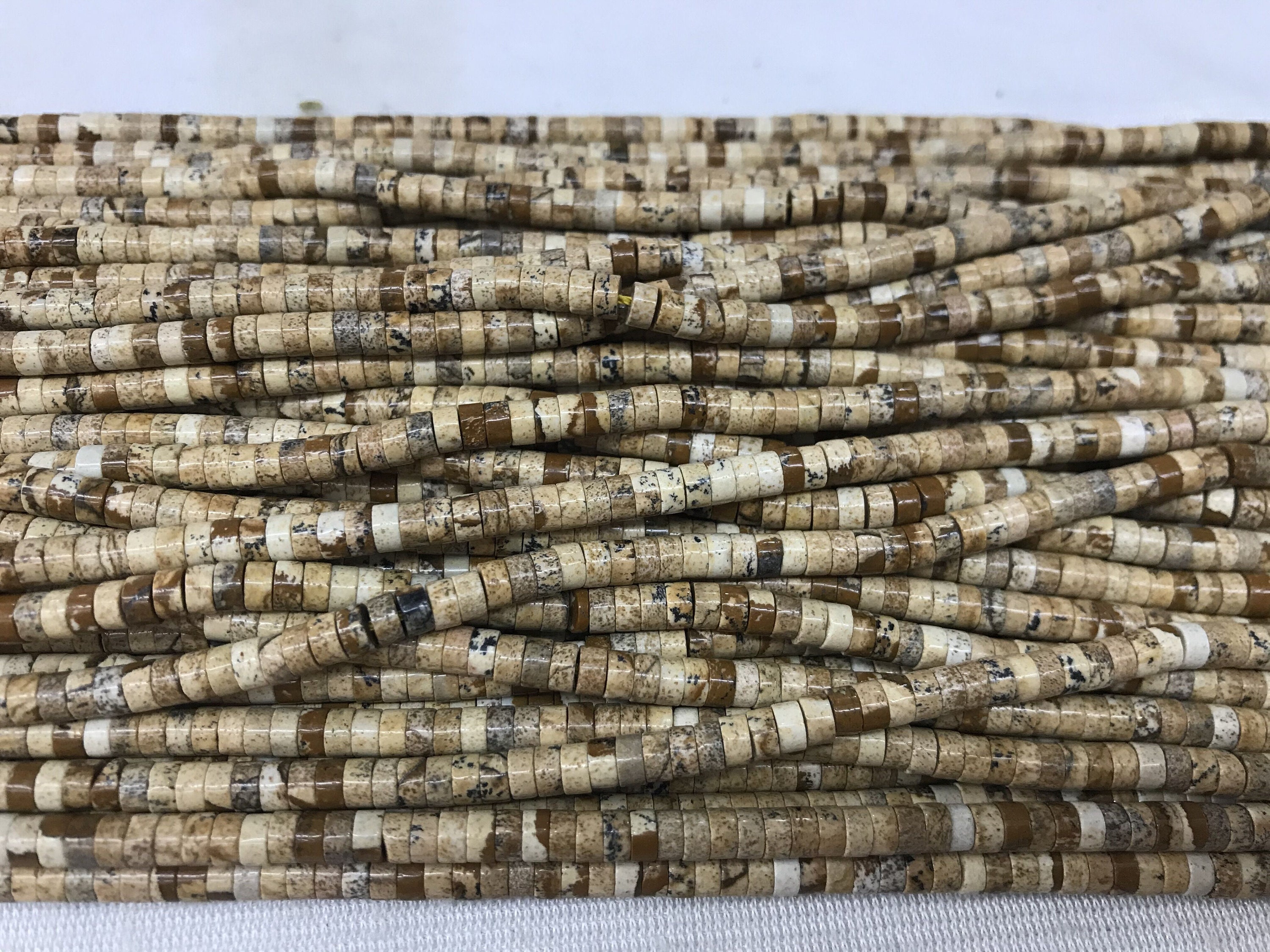 Picture Jasper Heishi 3-4mm, 15-inch Brown Landscape Beads Strand For Bracelet Or Necklace Making, For Jewelry Makers,beaders & Diy Crafters Picture Jasper Heishi 3-4mm, 15-inch Brown Landscape Beads Strand For Bracelet Or Necklace Making, For Jewelry Makers,beaders & Diy Crafters