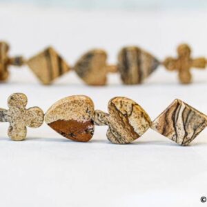 L/ Picture Jasper 16-17mm Poker Suits beads 15" strand Size varies Natural gemstone For jewelry making L/ Picture Jasper 16-17mm Poker Suits beads 15" strand Size varies Natural gemstone For jewelry making