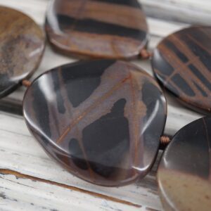 Mexican Picture Jasper freeform beads 28-40.5mm (ETB00502) Unique jewelry/Vintage jewelry/Gemstone necklace Mexican Picture Jasper freeform beads 28-40.5mm (ETB00502) Unique jewelry/Vintage jewelry/Gemstone necklace