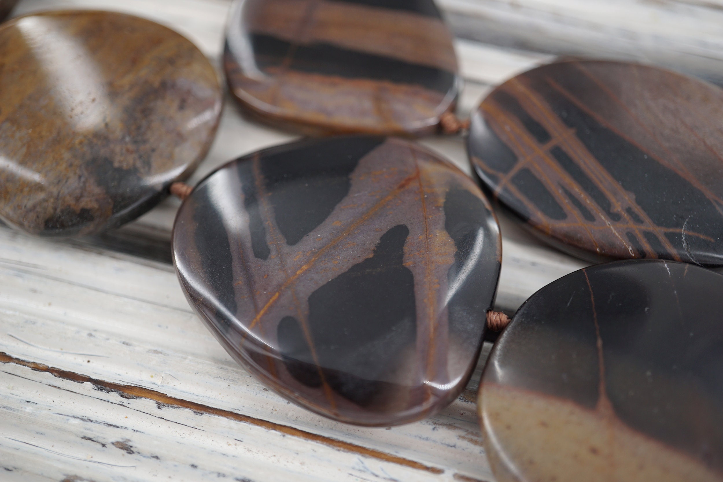 Mexican Picture Jasper Freeform Beads 28-40.5mm (etb00502) Unique Jewelry/vintage Jewelry/gemstone Necklace