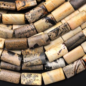 Natural Artistic Jasper Smooth Rectangle Beads Aka Wild Horse Picture Jasper 15.5" Strand Natural Artistic Jasper Smooth Rectangle Beads Aka Wild Horse Picture Jasper 15.5" Strand