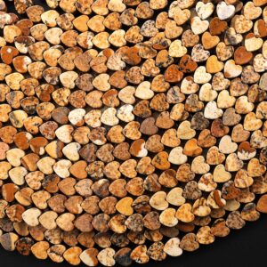 Natural Picture Jasper 4mm Smooth Flat Heart Beads 15.5" Strand Natural Picture Jasper 4mm Smooth Flat Heart Beads 15.5" Strand