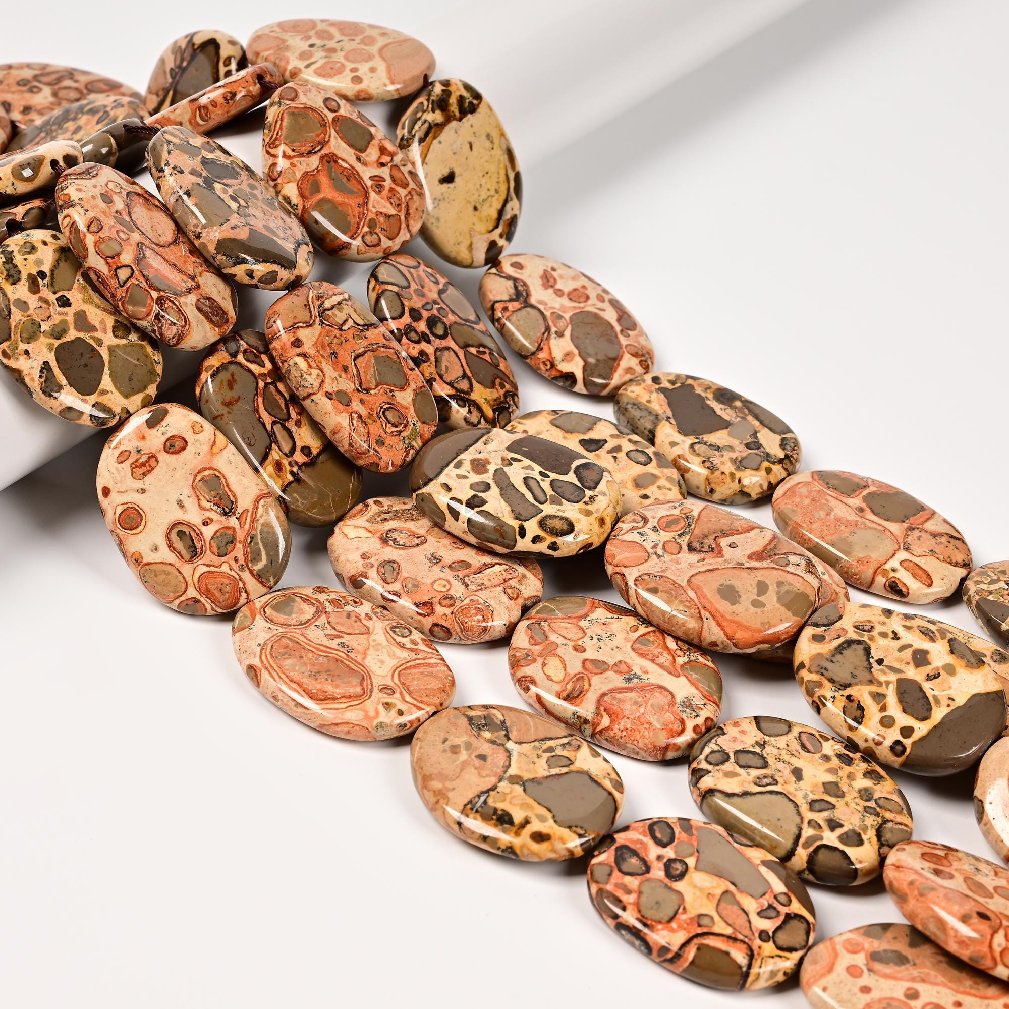 Natural American Picture Jasper Flat Slab Slice Beads Size 30x40mm 15.5" Strand Natural American Picture Jasper Flat Slab Slice Beads Size 30x40mm 15.5" Strand