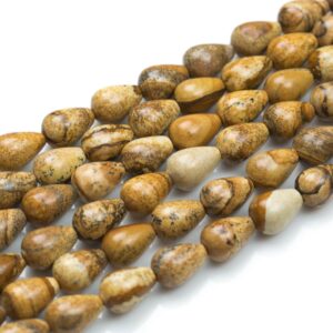 Natural Picture Jasper- Teardrop- Beads- 2 Sizes- Special Shape- Full Strand- 16 Inches Smooth Gemstone Beads Natural Picture Jasper- Teardrop- Beads- 2 Sizes- Special Shape- Full Strand- 16 Inches Smooth Gemstone Beads