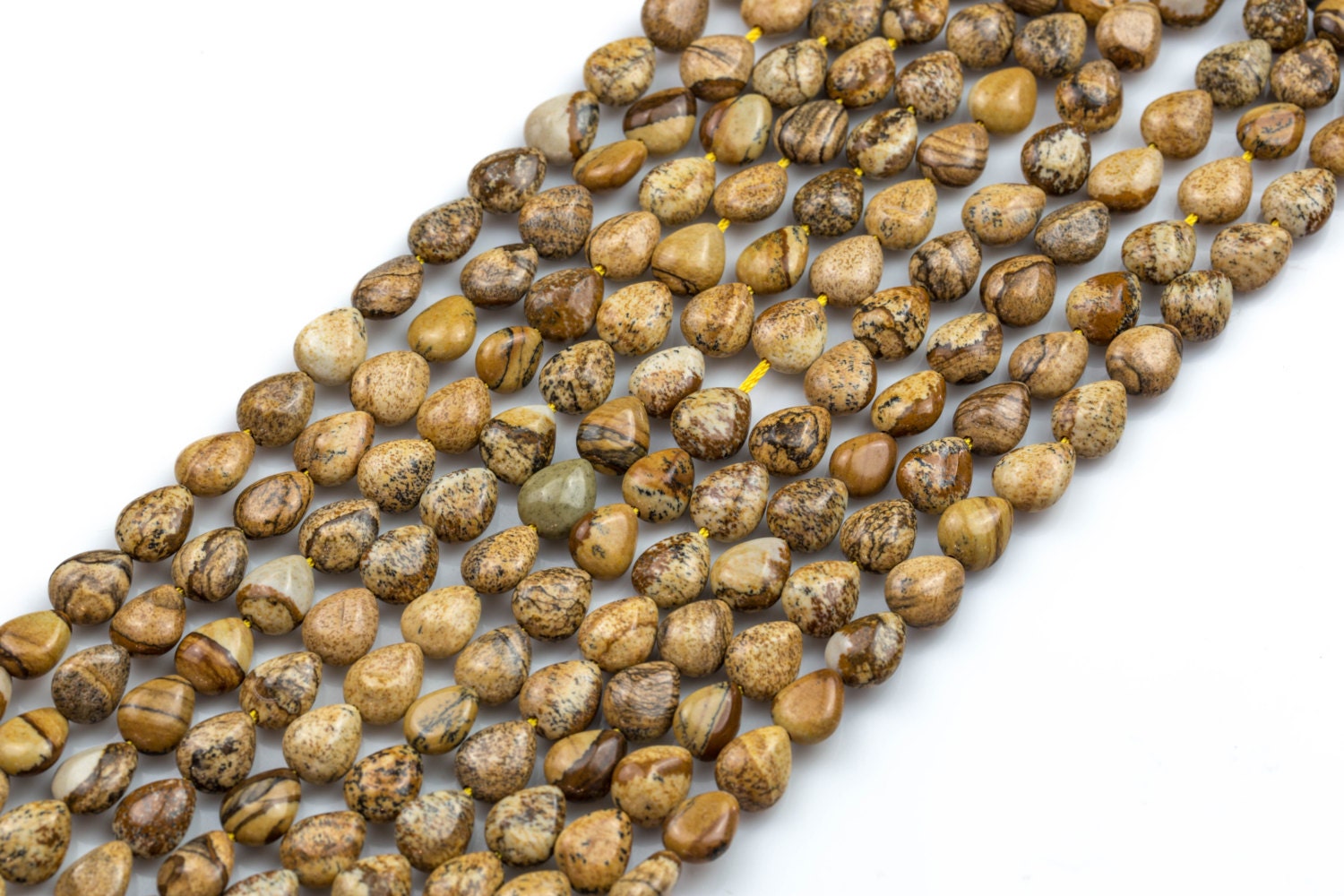 Natural Picture Jasper- Teardrop-8x10mm-special Shape- Full Strand Gemstone Beads Natural Picture Jasper- Teardrop-8x10mm-special Shape- Full Strand Gemstone Beads