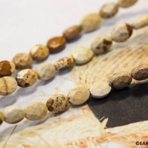 S/ Picture Jasper 5x7mm Faceted Flat Oval beads 16" strand Natural jasper gemstone beads For jewelry making S/ Picture Jasper 5x7mm Faceted Flat Oval beads 16" strand Natural jasper gemstone beads For jewelry making