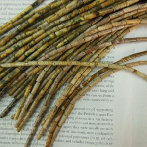 Picture jasper tube beads 4x13mm, semi precious cylinder beads.15.5" strand long. Picture jasper tube beads 4x13mm, semi precious cylinder beads.15.5" strand long.