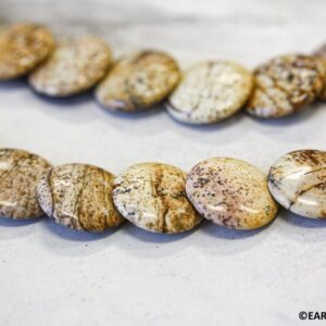 XL/ Picture Jasper 20mm/ 30mm Lentil beads 16" Strand Natural gemstone For jewelry making XL/ Picture Jasper 20mm/ 30mm Lentil beads 16" Strand Natural gemstone For jewelry making