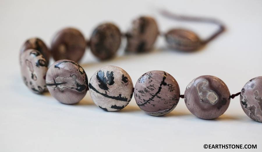 Xl/ Red Picture Jasper 23-25mm Dime Beads 15.5" Strand Size Varies Natural Mixed Red And Brown Jasper Gemstone Beads For Jewelry Making