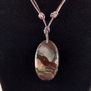 Picture Jasper Pendant Adjustable Leather Necklace Handmade By Chris Hay