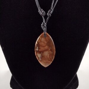 Picture Jasper Pendant Adjustable Leather Necklace Handmade By Chris Hay