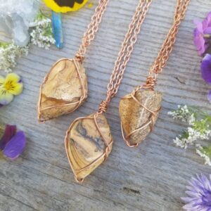 Picture jasper crystal pendant, picture jasper pendant, jasper necklace, brown desert jasper stone, jasper jewelery, natural crystal pendant
