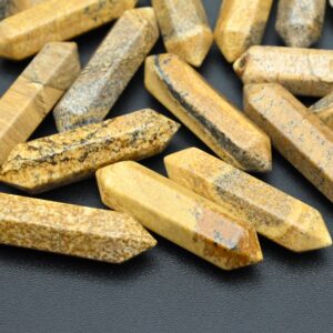 Picture Jasper Double Terminated Point Beads,for Diy/jewelry Making Beads,no Hole Pendants,double Point Beads,meditation Point Beads.