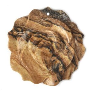 g2567.30 35mm Natural Picture Jasper carved flower pendant bead Jewellery Making