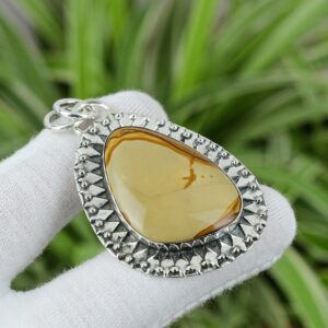 Handmade Picture Jasper Pendant: Oxidized Sterling Silver Boho Jewelry