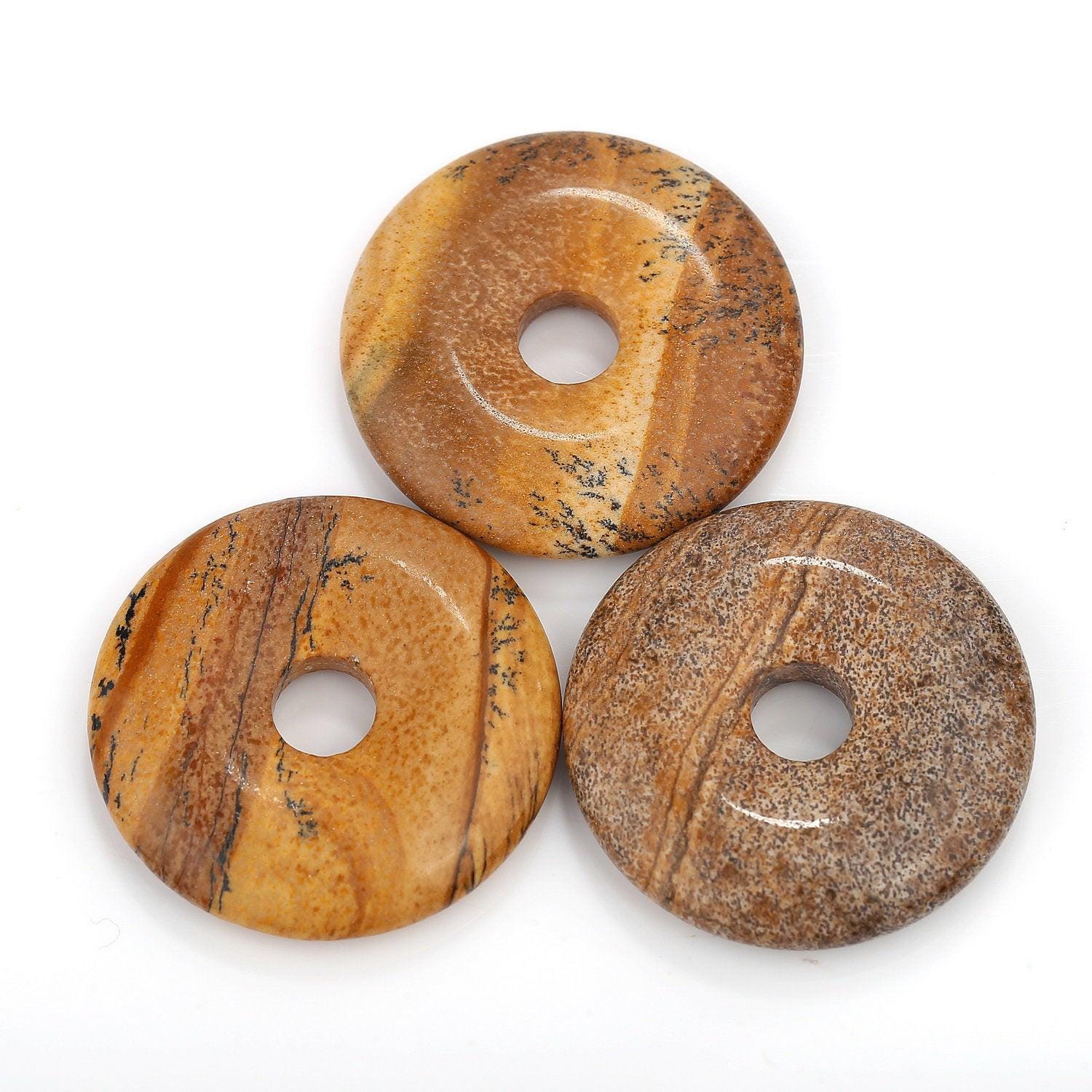 Natural Picture Jasper Donut Circle Pendant Size 40mm 50mm Sold Per Piece Natural Picture Jasper Donut Circle Pendant Size 40mm 50mm Sold Per Piece