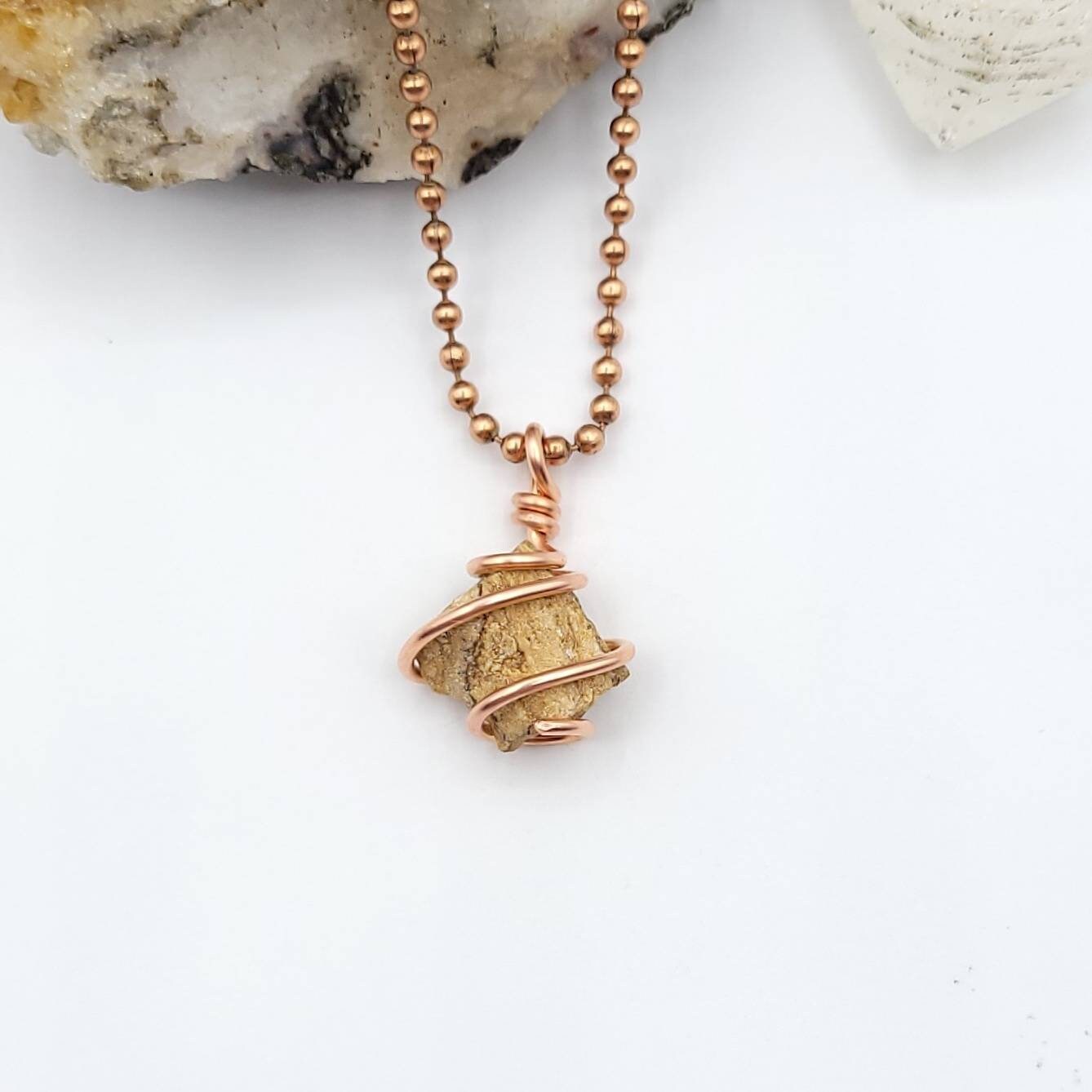 Picture Jasper Necklace, Copper Wire Wrapped Jasper Pendant, Crystal Jewelry, Landscape Jasper