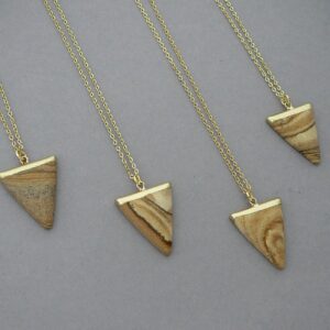 Jasper Necklace Picturen Jasper Pendants for Women Beige Triangle Necklace Brown Stone Gold Pendant Necklace Natural Picture Jasper Jewelry