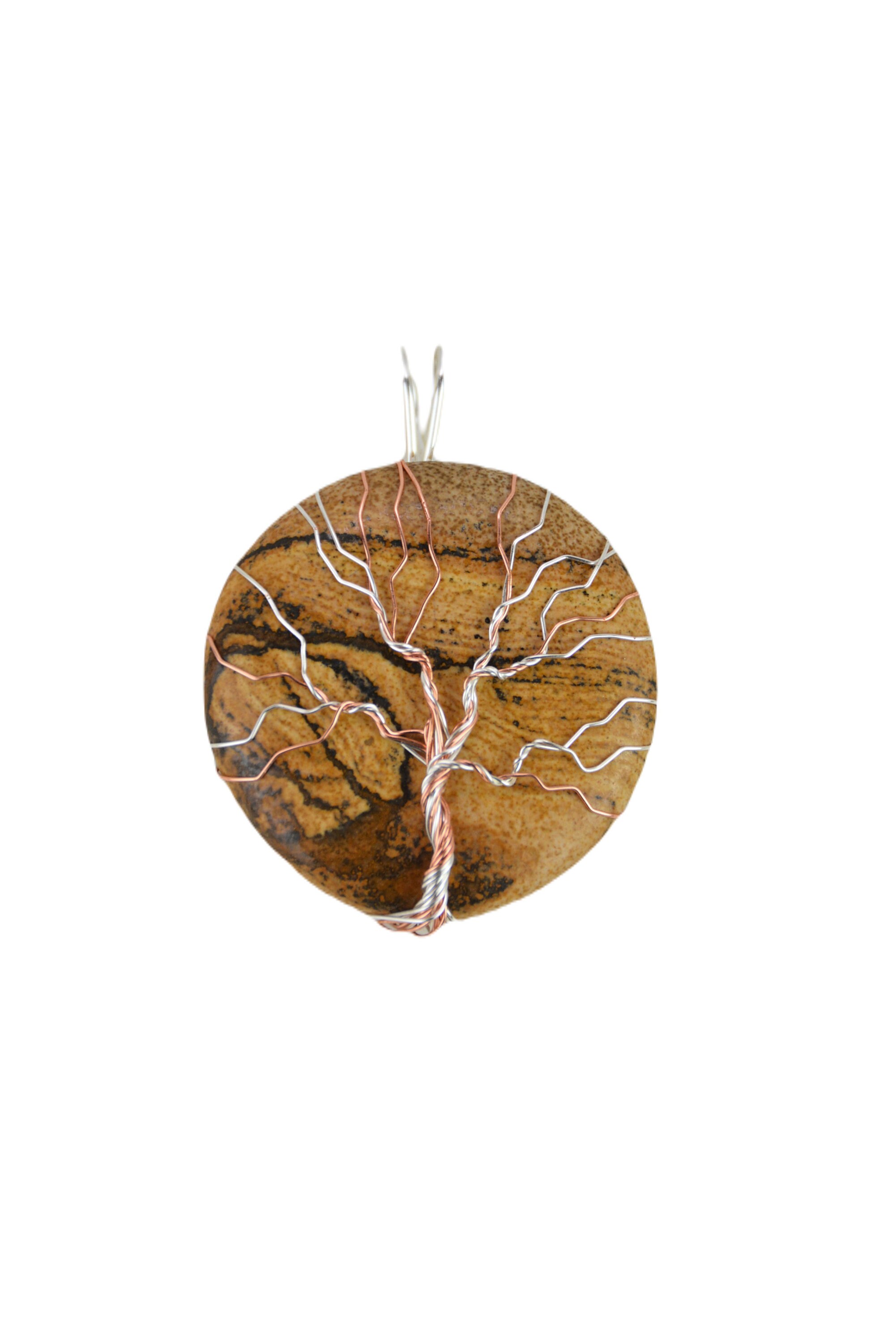 Picture Jasper Tree Of Life Pendant Necklace