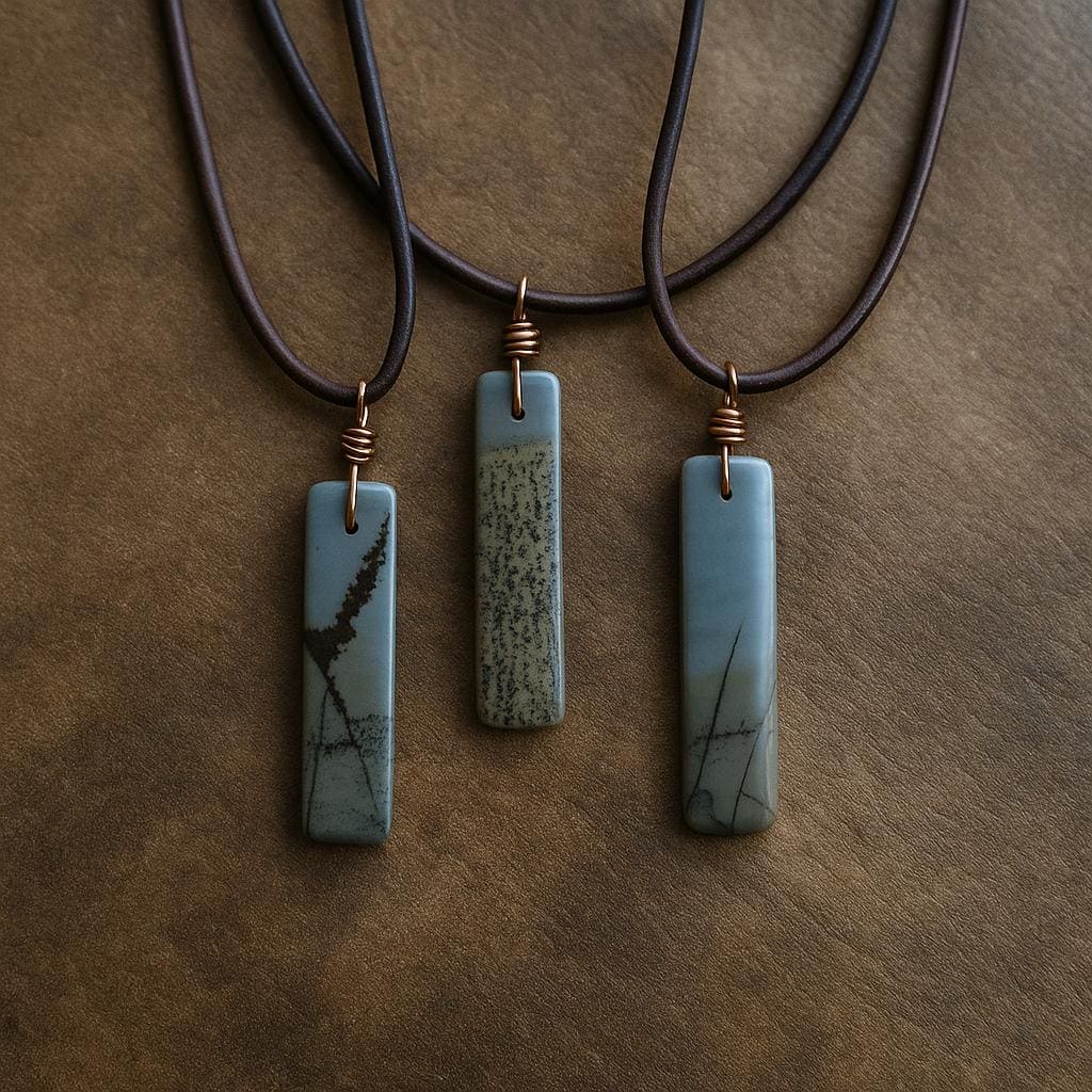 Wild Horse Picture Jasper Necklace For Men – Earthy Stone Pendant On Adjustable Leather Cord,boho Western Gift For Him