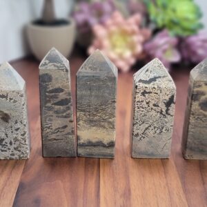Pretty Picture Jasper Tower | 3.5 Inches | Brown White and Black Crystal Point | Intuitively Chosen Pretty Picture Jasper Tower | 3.5 Inches | Brown White and Black Crystal Point | Intuitively Chosen