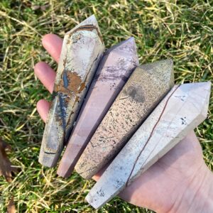Picture Jasper Wands, Graphic Stone, Carved Polished Obelisk Point, Healing Crystals, You Choose