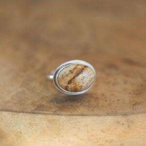 Custom Picture Jasper Ring East West Oval Ring - Sterling Silver - Choose Your Stone