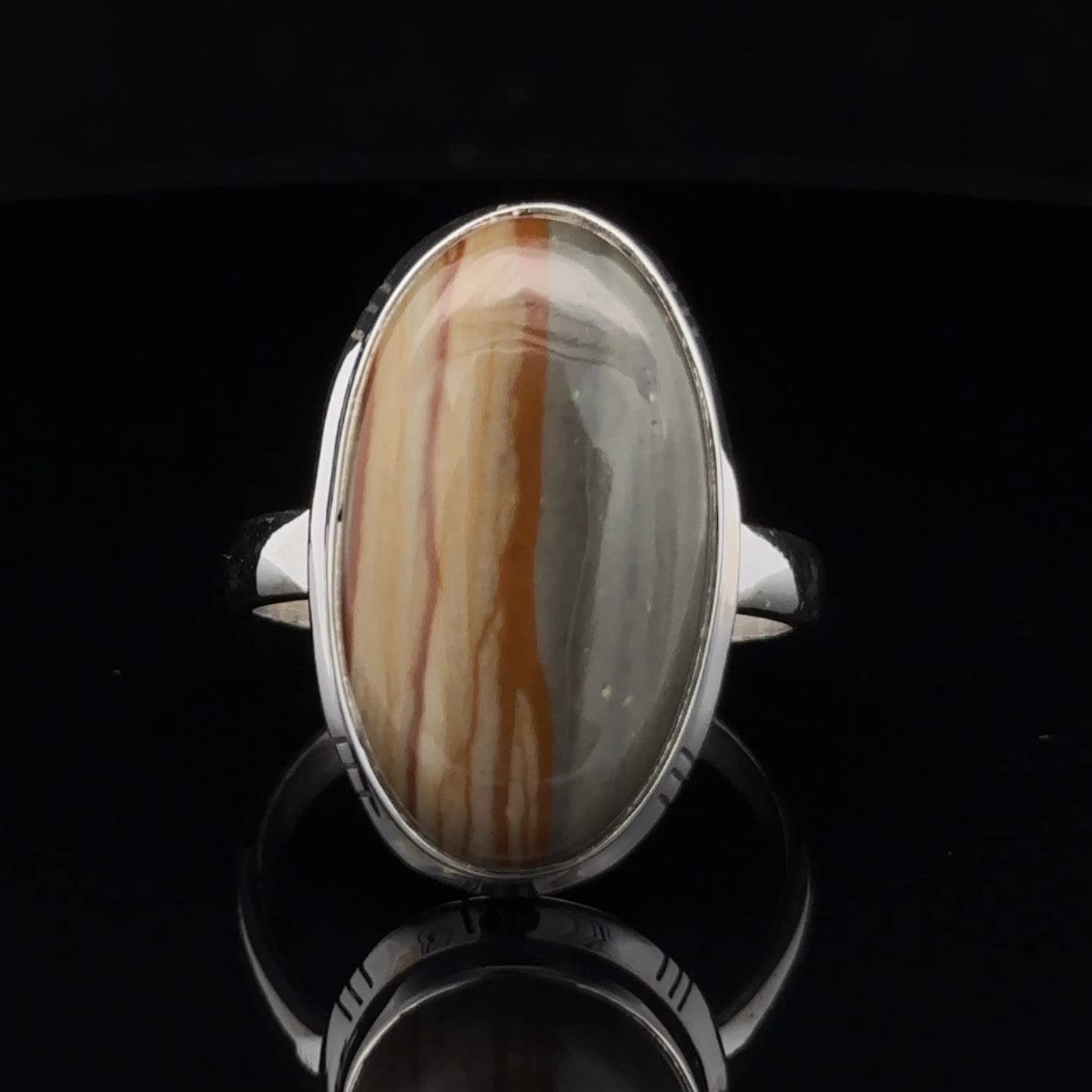 Sterling Silver Wildhorse Picture Jasper Ring Size 11