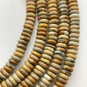 2.5mmx6mm Rondelle Picture Jasper Gemstone Beads. 15” Strand Of High Quality Thin Rondelle Beads, Approx. 150 Beads Per Strand. 2.5mmx6mm Rondelle Picture Jasper Gemstone Beads. 15” Strand Of High Quality Thin Rondelle Beads, Approx. 150 Beads Per Strand.
