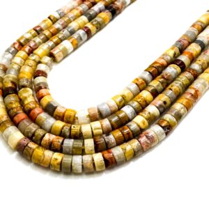 Natural Multicolor Picture Jasper Heishi Beads 2x4mm | Earth Tone Gemstone Rondelle Beads | 15” Strand | Jewelry Making Supplies - Rd33 Natural Multicolor Picture Jasper Heishi Beads 2x4mm | Earth Tone Gemstone Rondelle Beads | 15” Strand | Jewelry Making Supplies - Rd33