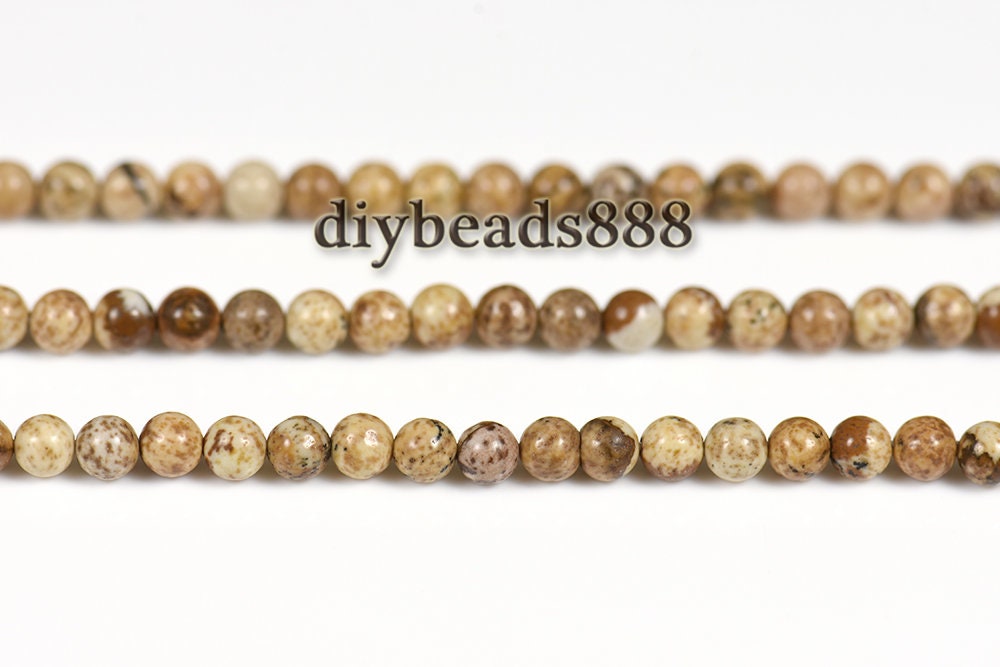 Picture Jasper,15 Inch Full Strand Natural Picture Jasper Smooth Round Beads 2mm 3mm For Choice