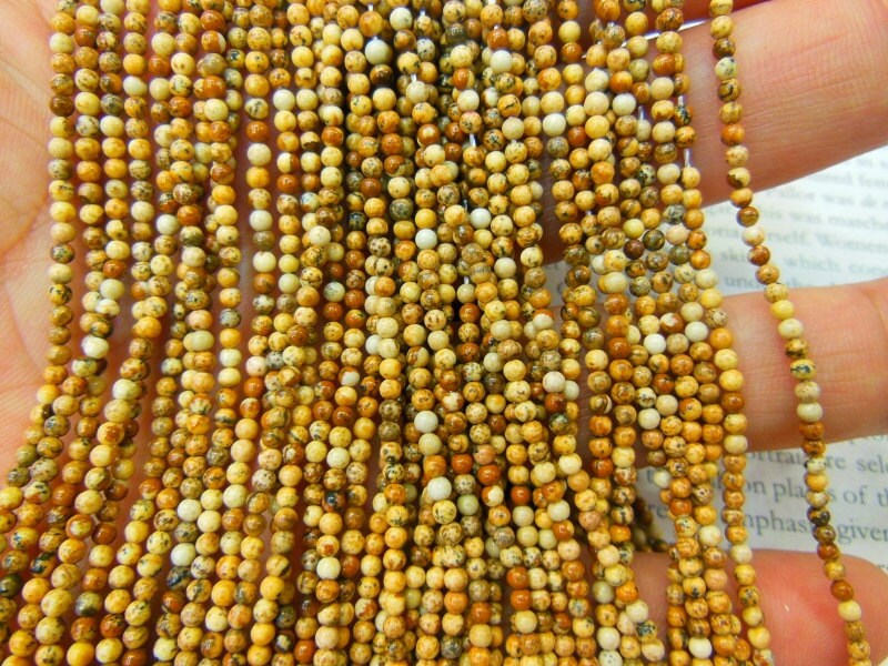 2mm Round Picture Jasper Beads, 15.5 Inch