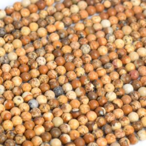 3mm Picture Jasper Beads Grade Aaa Genuine Natural Gemstone Full Strand Round Loose Beads 15" Bulk Lot 1,3,5,10 And 50 (104126-1179)