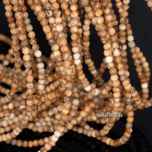 3mm Picture Jasper Gemstone Round 3mm Loose Beads 16 Inch Full Strand (90114021-107 - 3mm A)