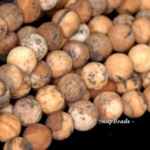 4mm Vast Desert Brown Picture Jasper Gemstone Matte Round 4mm Loose Beads 15.5 inch Full Strand (90114672-246)