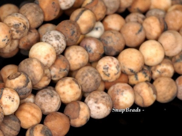 4mm Vast Desert Brown Picture Jasper Gemstone Matte Round 4mm Loose Beads 15.5 Inch Full Strand (90114672-246)