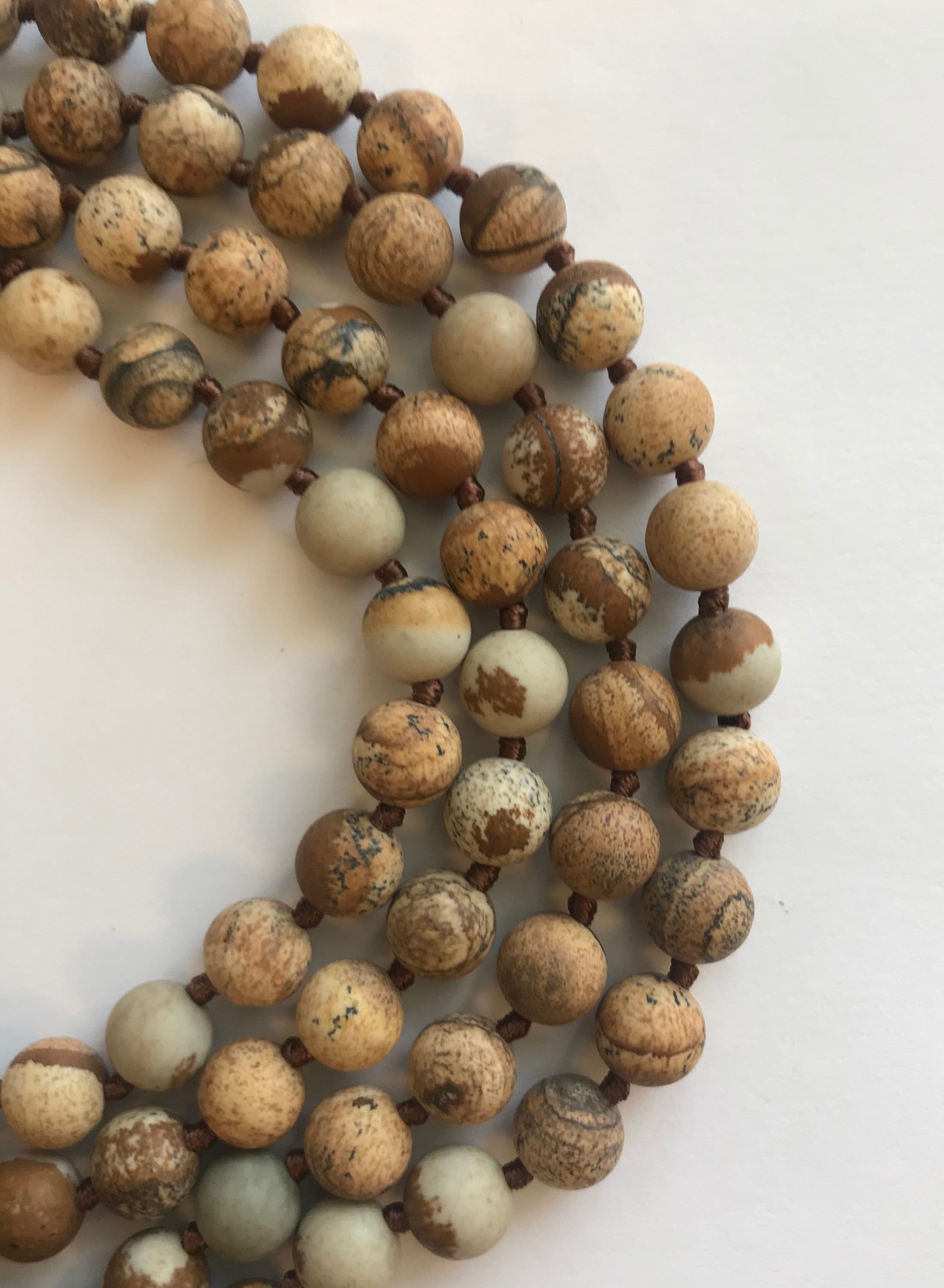 Picture Jasper 6mm 8mm 10mm Round Natural Gemstone Bead -15.5 Inch Strand