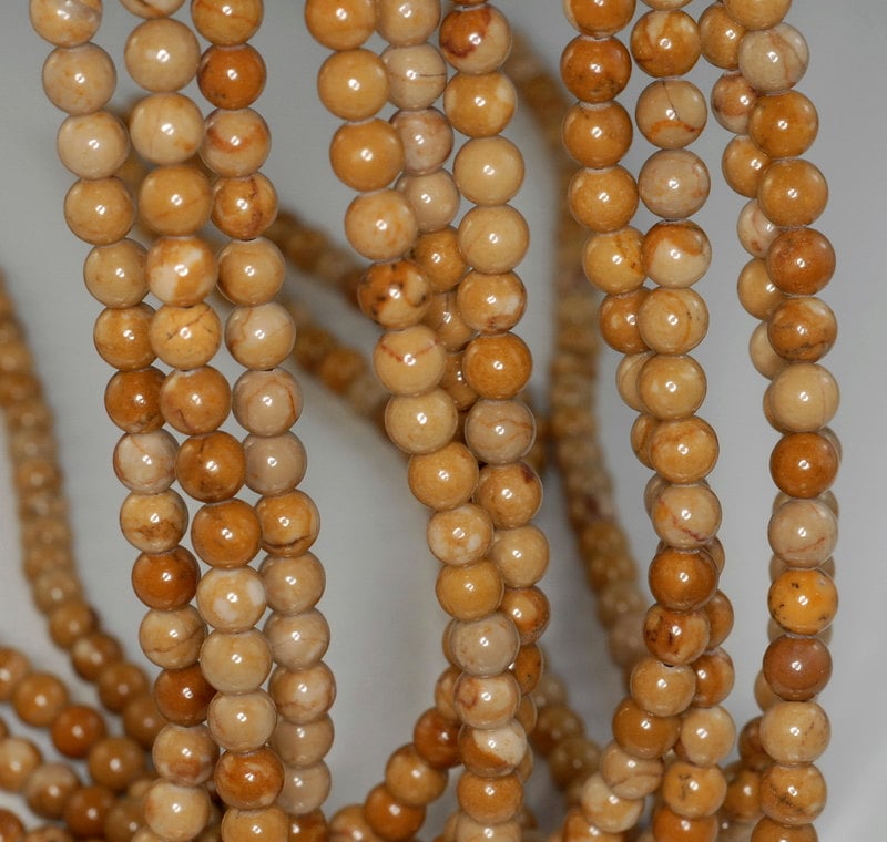 6mm Brown Picture Jasper Gemstone Round Loose Beads 15.5 Inch Full Strand (90184143-355)