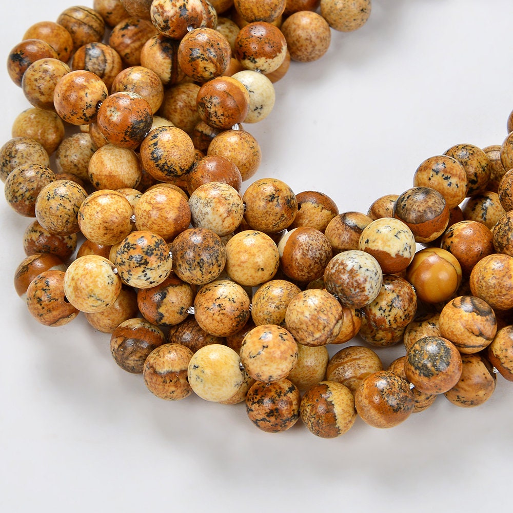 6mm Vast Desert Brown Picture Jasper Gemstone Round 6mm Loose Beads 15.5 Inch Full Strand (90114625-246)