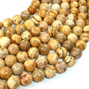 Picture Jasper Beads, 10mm ( 10.5 mm) Round Beads, 15.5 Inch, Full strand, Approx 38 beads, Hole 1 mm, A quality (345054003)