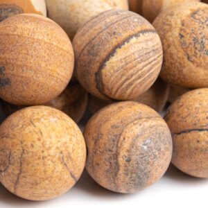 Genuine Natural Picture Jasper Gemstone Beads 15MM Matte Brown Round AAA Quality Loose Beads (103593) Genuine Natural Picture Jasper Gemstone Beads 15MM Matte Brown Round AAA Quality Loose Beads (103593)