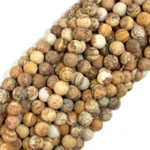 Matte Picture Jasper Beads Round, 6mm (6.5 mm), 15.5 Inch, Full strand, Approx 62 beads, Hole 1 mm A quality (345054009)