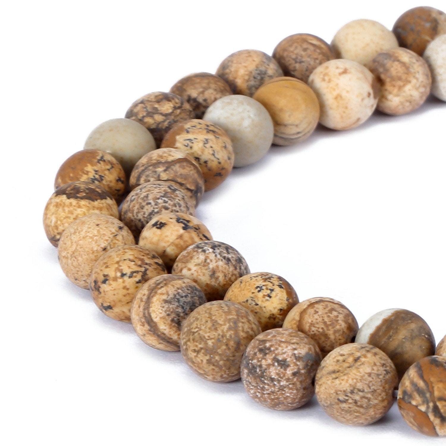 Picture Jasper Matte Round Beads Size 4mm 6mm 8mm 10mm 12mm 15.5" Strand